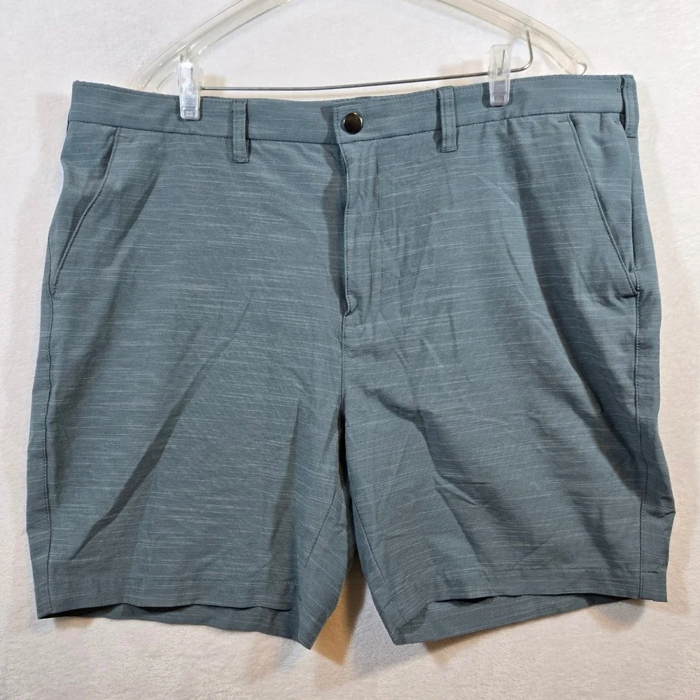 Mens Premier Flex Flat Front Shorts Blend Casual Blue Gray‎ 40 Outdoor Casual